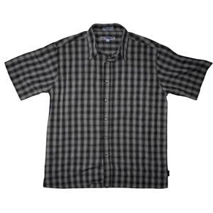 Vintage Anchor Blue Plaid Short Sleeve Button-Up Shirt Men’s Size L –